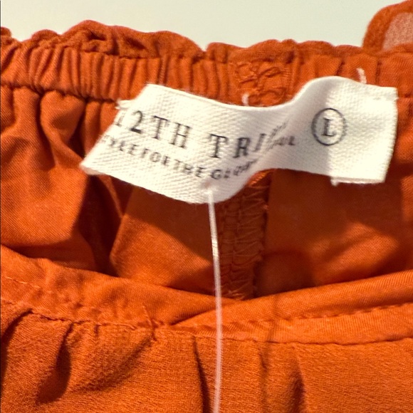 12th Tribe Rust Ruffle Mini Dress - Picture 4 of 11